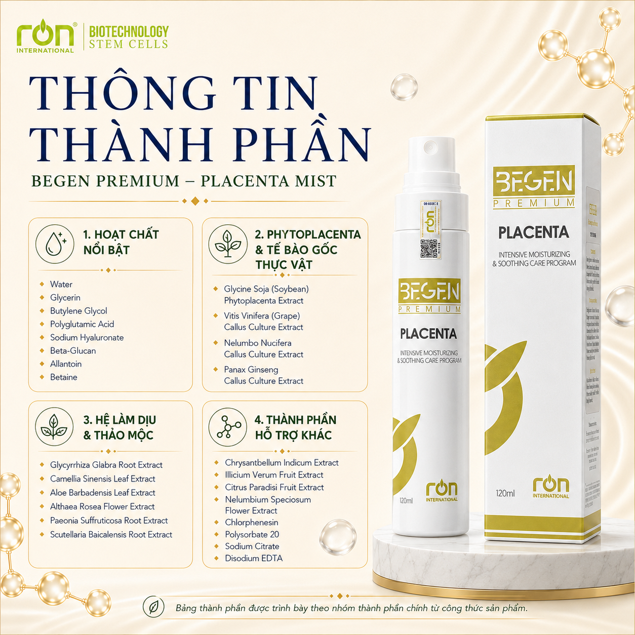 Xịt Khoáng (Begen Premium Placenta) 120ml